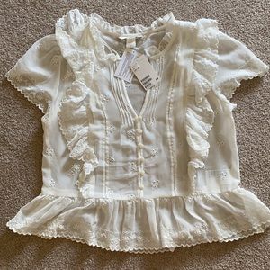 Lace flowy sheer bluse size 10 H&M w cami NWT